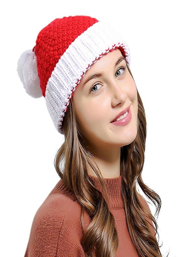 HINDAWI Santa Hats for Adults Christmas Hat Beanie Winter Women Men Knitted Ski Knit Caps - Image 2